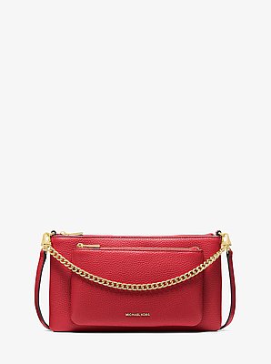 Borsa a tracolla Jet Set convertibile media in pelle martellata