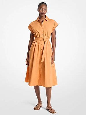 Cotton Poplin Midi Dress