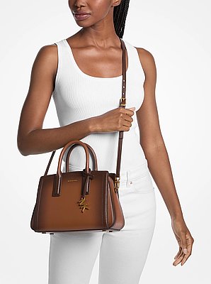 Laila Small Burnished Leather Satchel