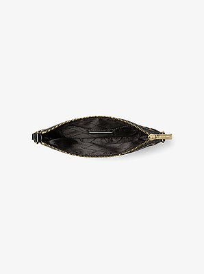 Pochette-bracelet Jet Set Travel en poils de veau &agrave; imprim&eacute; l&eacute;opard