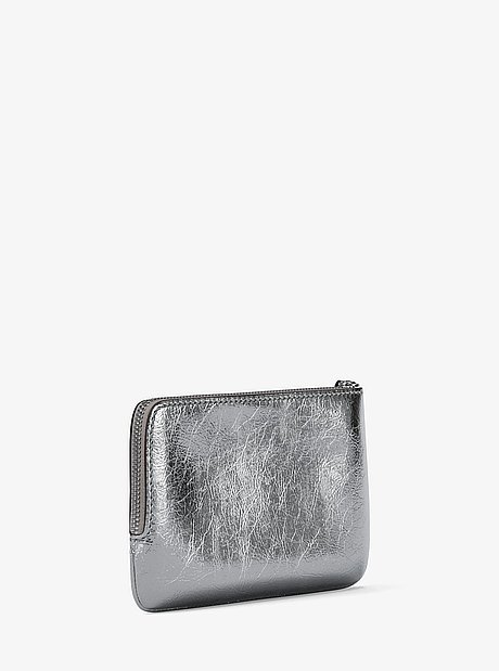 Bolso de pulsera Jet Set Travel peque&ntilde;o con acabado metalizado craquelado