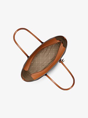 Arden Large Pebbled Leather Tote Bag in BROWN | Michael Kors image number 1