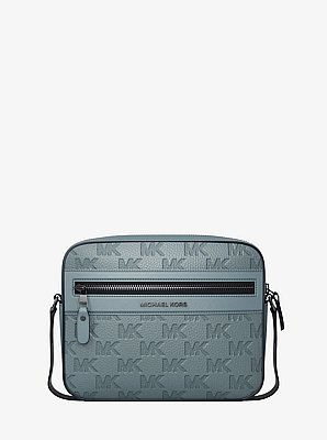 Jet Set Logo Embossed Leather Crossbody Bag in CHAMBRAY | Michael Kors image number 0