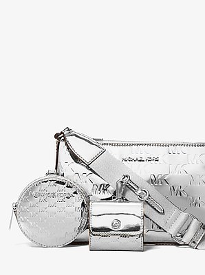 Jet Set Small Patent Logo Debossed Crossbody Bag with Case for Apple Airpods Pro&reg;