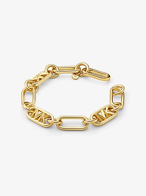 Pulsera de cadena de eslabones de lat&oacute;n con chapado en metal precioso