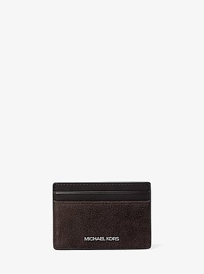 Porta carte di credito in pelle scamosciata Mason