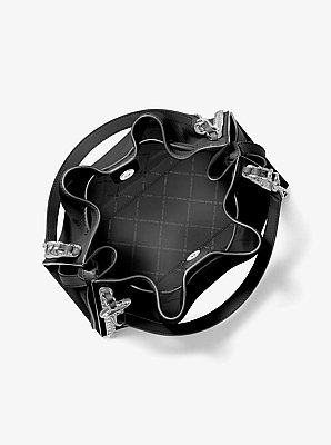 Grand sac &agrave; &eacute;paule Mina &agrave; cha&icirc;ne in NOIR | Michael Kors image number 1