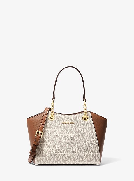 Jet Set Travel Small Signature Logo and Smooth Tote Bag 