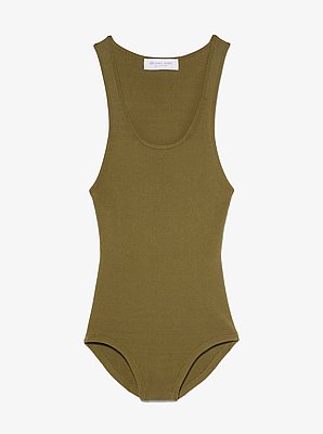 Ribbed Stretch Viscose Bodysuit