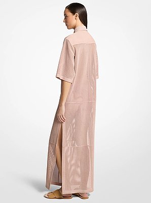Vestido safari de gamuza perforada