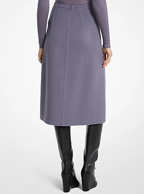 Double Faced Wool Slit Skirt