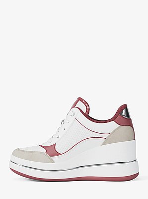 Basket Emmy en m&eacute;lange de mati&egrave;res &agrave; semelle compens&eacute;e