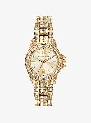 Mini Everest Pav&eacute; Gold-Tone Watch