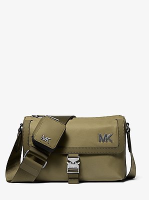 Eli Nylon Messenger Bag with Zip Pouch