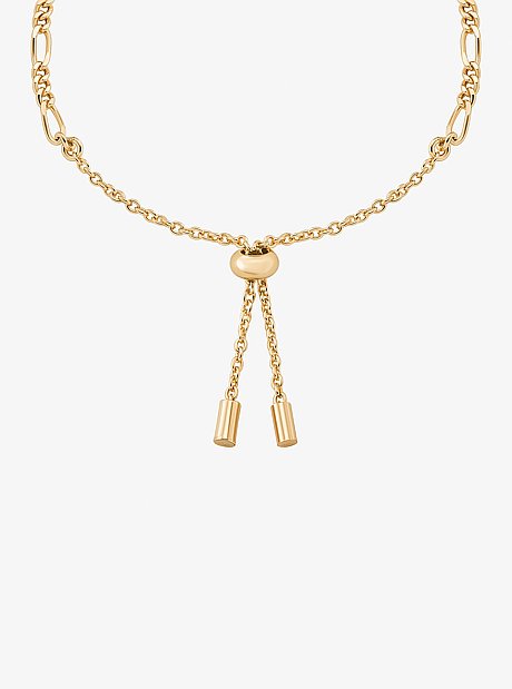 Pav&eacute; Logo Pendant Slider Bracelet