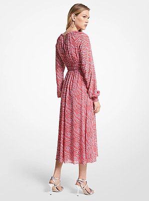 Zebra Print Georgette Midi Dress