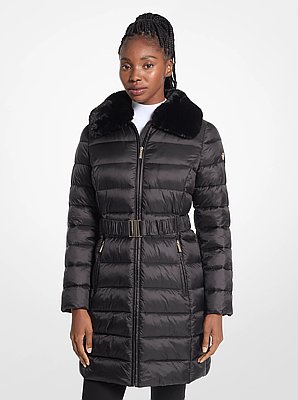 Packable Quilted Nylon Puffer Coat