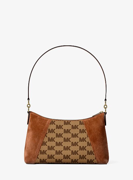 Sienna Medium Logo Jacquard and Suede Convertible Crossbody Bag