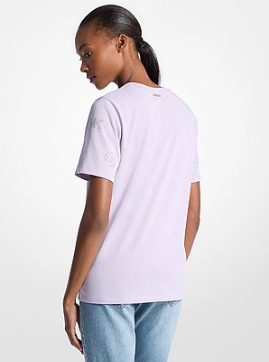 Camiseta de algod&oacute;n con logotipo adornado