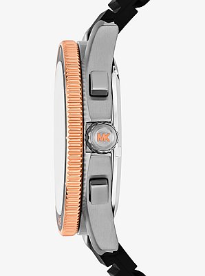 Oversized Maritime Gunmetal and Silicone Watch