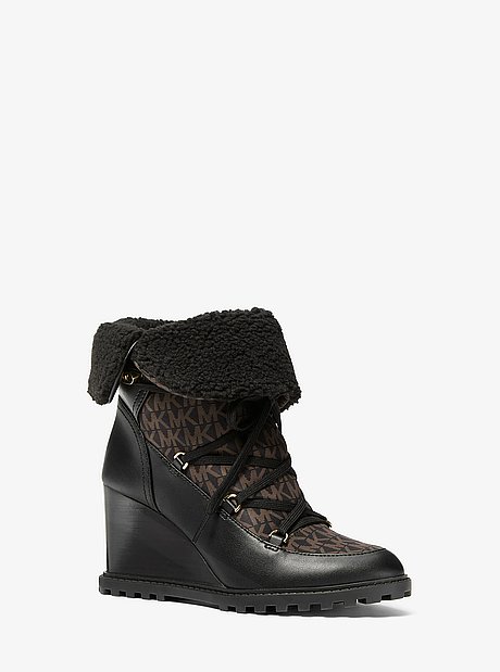 Blakely Signature Logo and Leather Ankle Boot