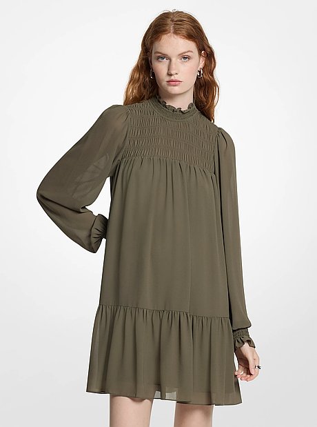 &bull; Dress <br/>&bull; Polyester georgette <br/>&bull; 100% polyester <br/>&bull; Lining: 100% polyester <br/>&bull; Button fastening <br/>&bull; Machine wash <br/>&bull; Imported <br/>&bull; Model is 5'10"/178 cm wearing size XS