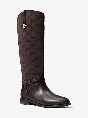 Beverly Quited Suede and Leather Riding Boot