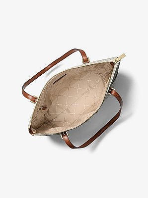 Charlotte Medium Signature Logo Top-Zip Tote Bag