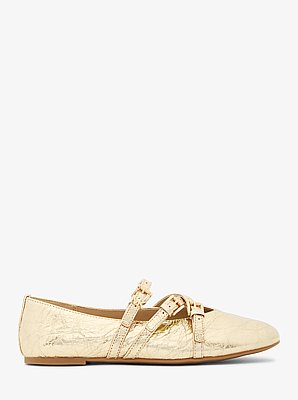 Indy Flex Crackled Metallic Leather Ballet Flat