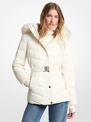 Veste matelass&eacute;e compacte &agrave; garniture en fausse fourrure