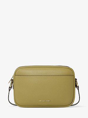 Grand sac &agrave; bandouli&egrave;re pour appareil photo Jet Set en cuir grain&eacute;