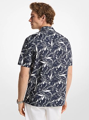 Floral Print Cotton Blend Shirt