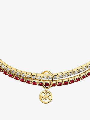 Cubic Zirconia Double Wrap Stretch Tennis Bracelet