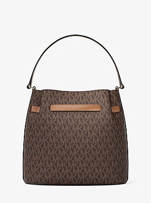 Carson Medium Signature Logo Convertible Bucket Crossbody Bag