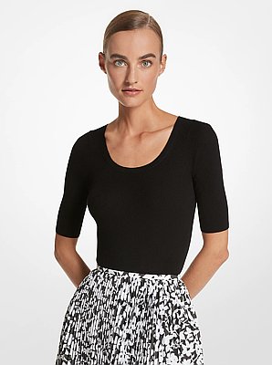 Jersey de cachemir con manga tres cuartos