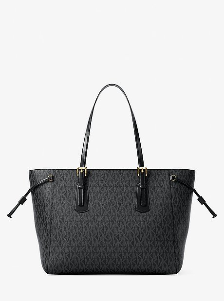 Voyager Large Signature Logo Top-Zip Tote Bag