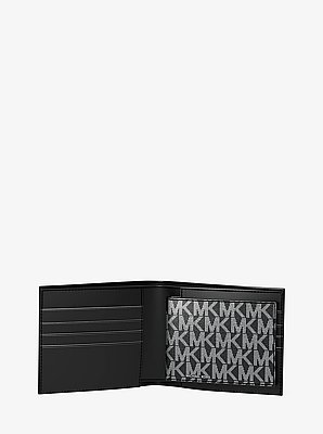 Hudson Metallic Signature Logo Billfold Wallet With Passcase