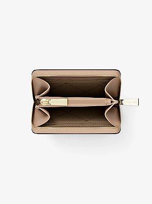 Jet Set Small Pebbled Leather Zip-Around Card Case
