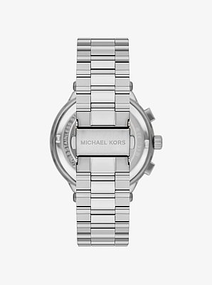 Ensemble-cadeau de montre surdimensionn&eacute;e de ton argent et de bracelet Billie