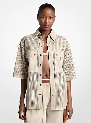 Perforated Suede Safari Shirt