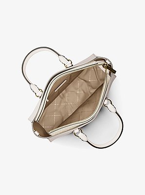 Arden Medium Leather Top-Zip Satchel in LT CREAM | Michael Kors image number 1