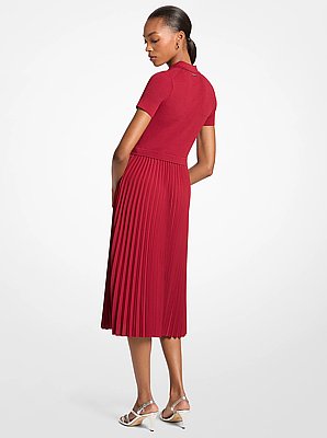 Woven Polo Midi Dress