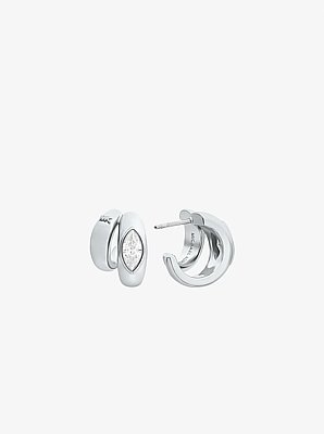 Marquise Cut Cubic Zirconia Double Hoop Earrings