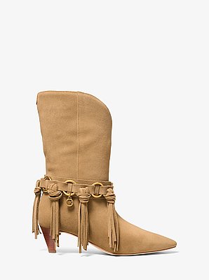 Bota Daniela de gamuza con flecos