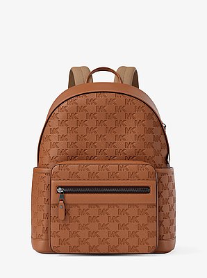 Mochila Jet Set mediana de piel granulada con logotipo grabado en relieve