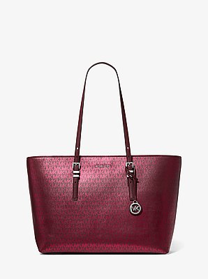 Quinn Large Metallic Signature Logo Tote Bag