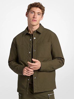 Stretch Cotton Padded Shirt Jacket