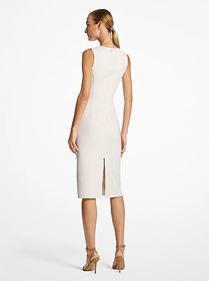 Abito aderente in lana boucl&eacute; stretch double-face