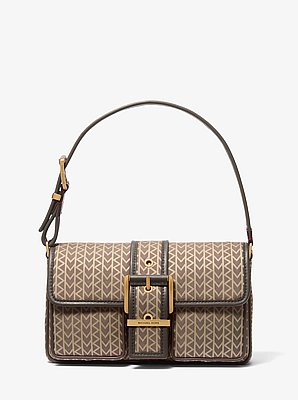 Colby Medium MK2000 Logo Jacquard Shoulder Bag