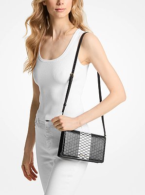 Jet Set Medium Logo Embossed Leather Crossbody Bag
